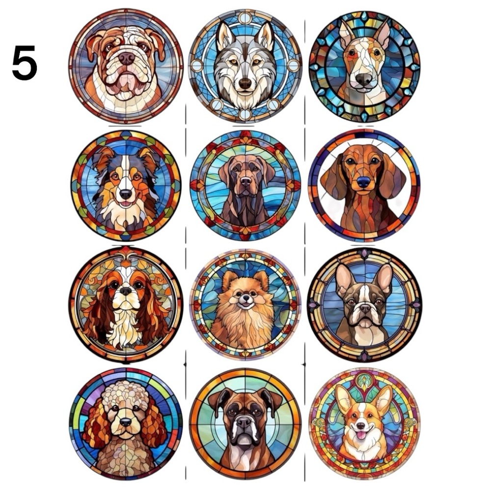 Dog keychains. Personalized stain glass look made of 2” wood made to order - Picture 10 of 16